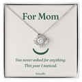 For Mom message card necklace in RaisedBy gift box