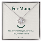 For Mom message card necklace in RaisedBy gift box